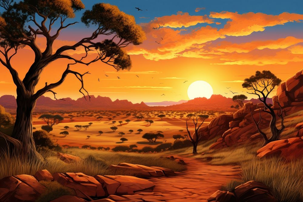 Outback landscape outdoors nature. AI | Premium Photo Illustration ...