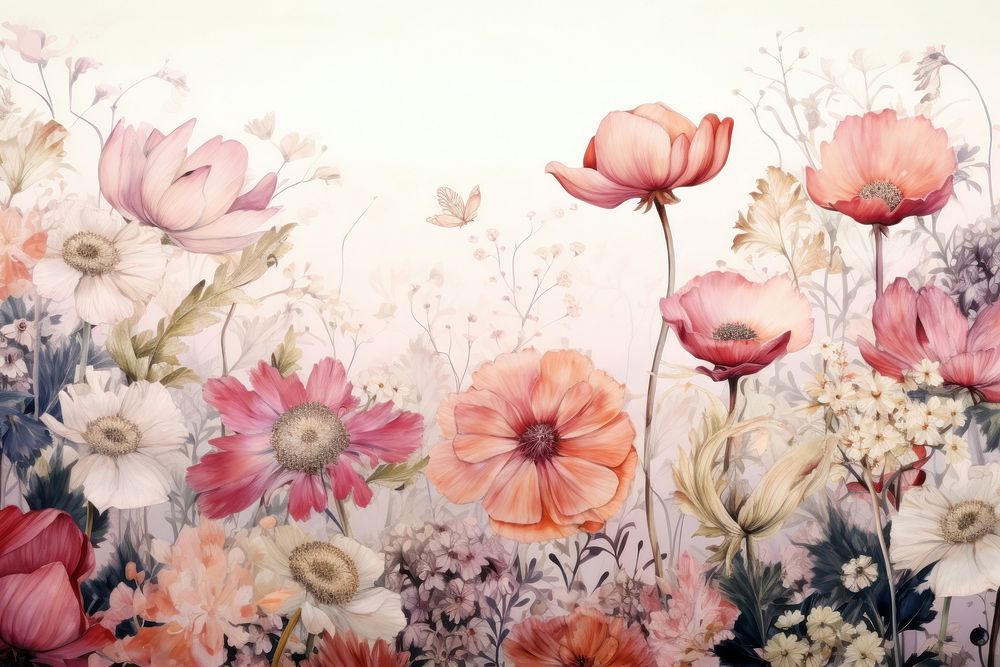 Ancient floral painting pattern drawing. AI generated Image by rawpixel.