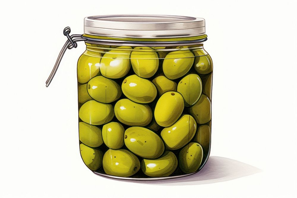 Pickled olive jar medication vegetable. AI generated Image by rawpixel.
