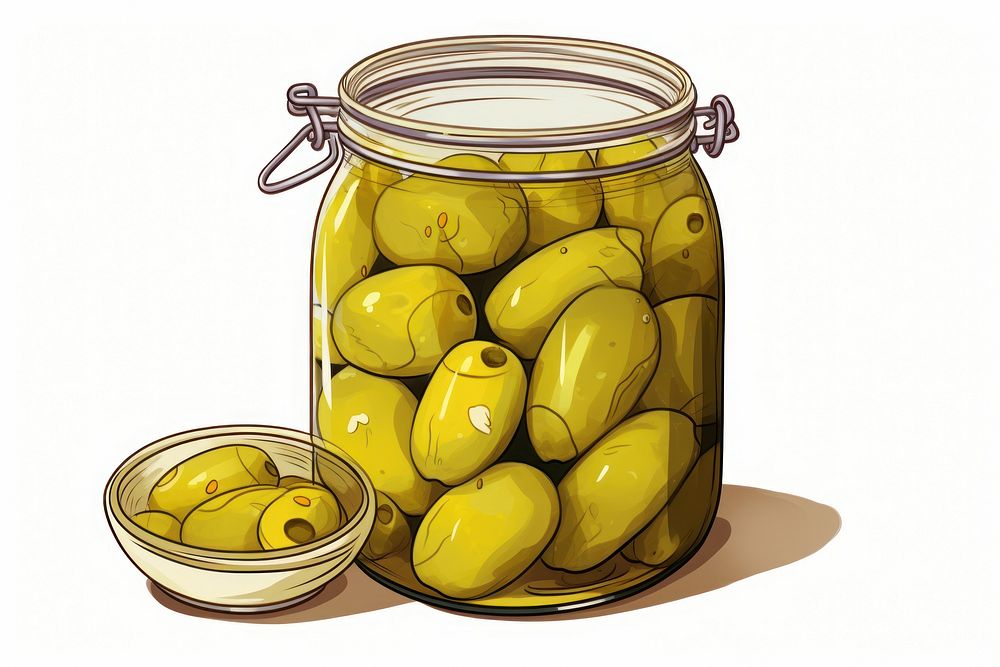 Pickled olive food jar vegetable. AI generated Image by rawpixel.
