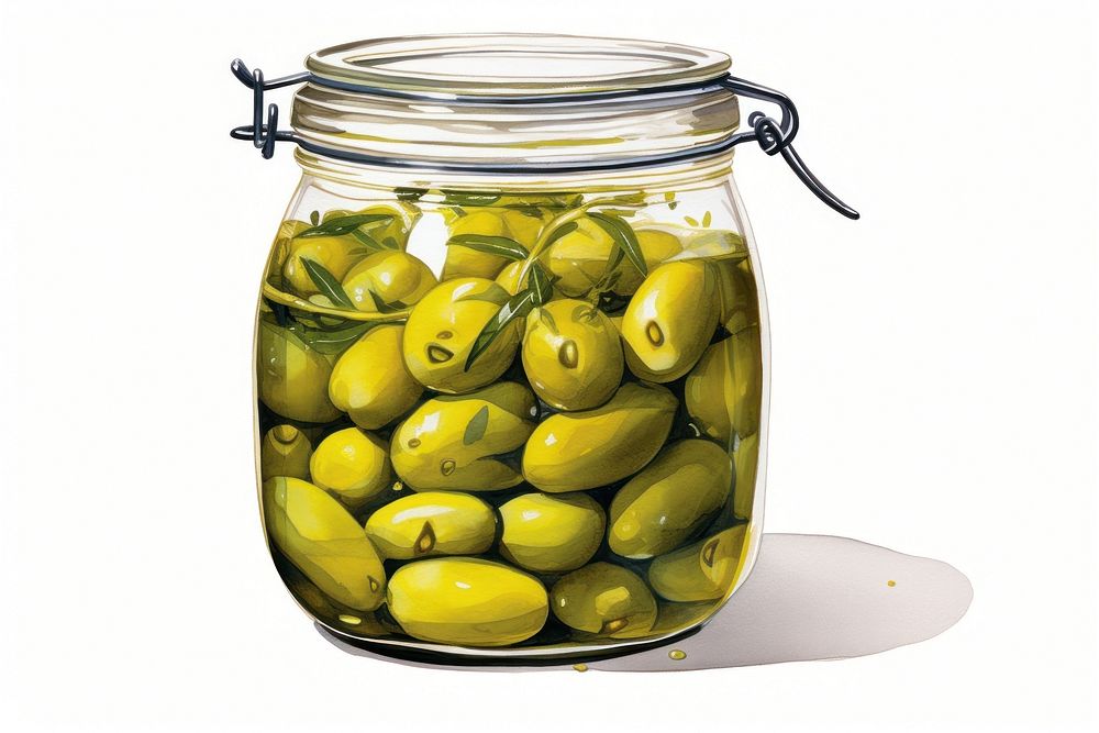 Pickled olive plant food jar. AI generated Image by rawpixel.
