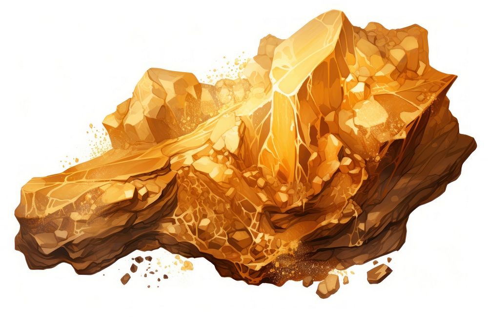 Gold ore white background accessories splattered. AI generated Image by rawpixel.