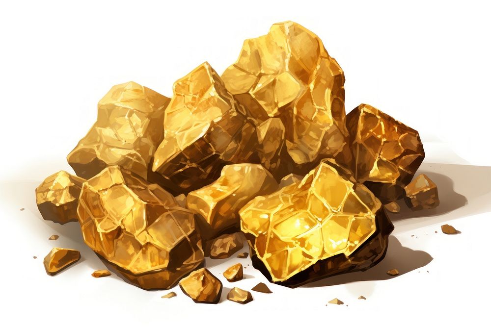 Gold ore mineral jewelry white background. AI generated Image by rawpixel.
