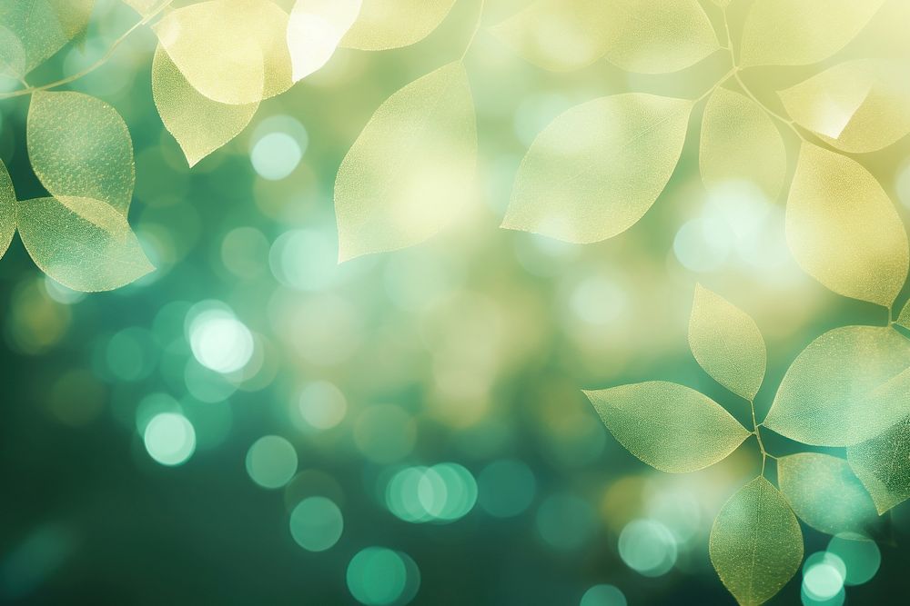 Green leaf pattern bokeh effect background light backgrounds abstract. AI generated Image by rawpixel.