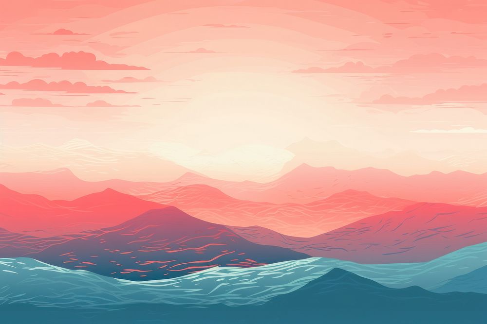 Ocean aesthetic background backgrounds landscape mountain. AI generated Image by rawpixel.