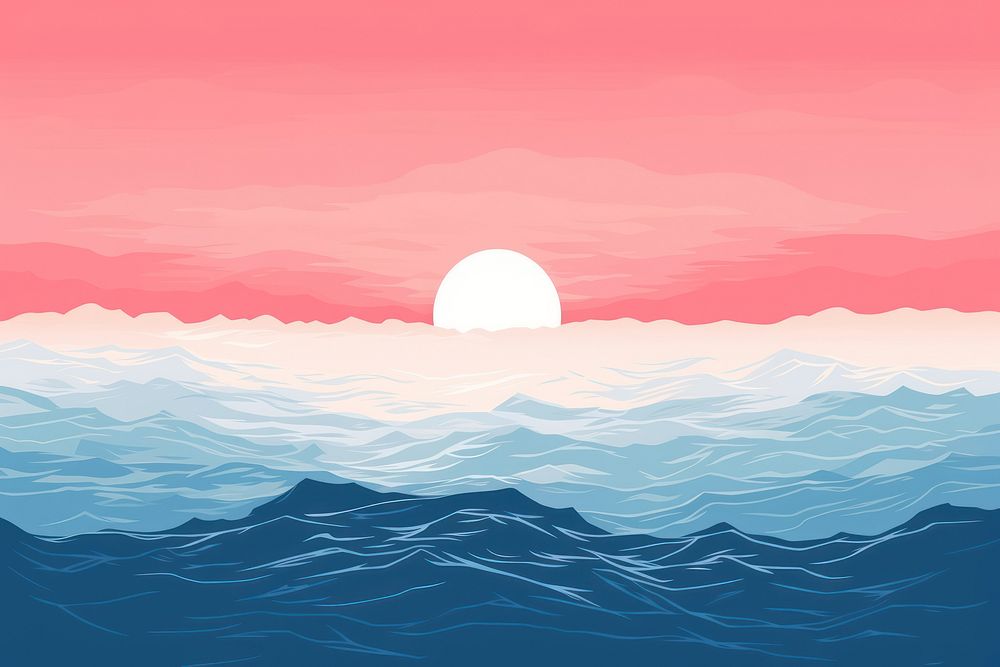 Ocean aesthetic background backgrounds outdoors horizon. AI generated Image by rawpixel.