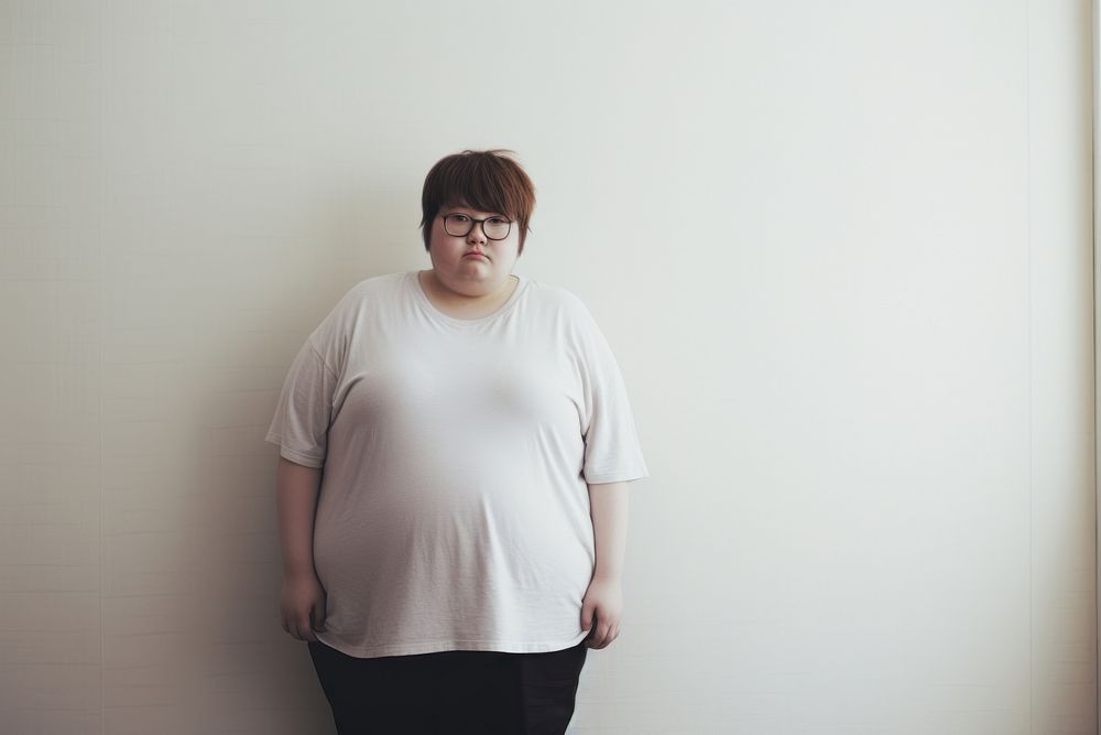 Obesity portrait t-shirt sleeve. AI generated Image by rawpixel.