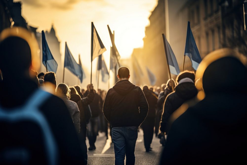 Marching for Justice marching walking adult. AI generated Image by rawpixel.