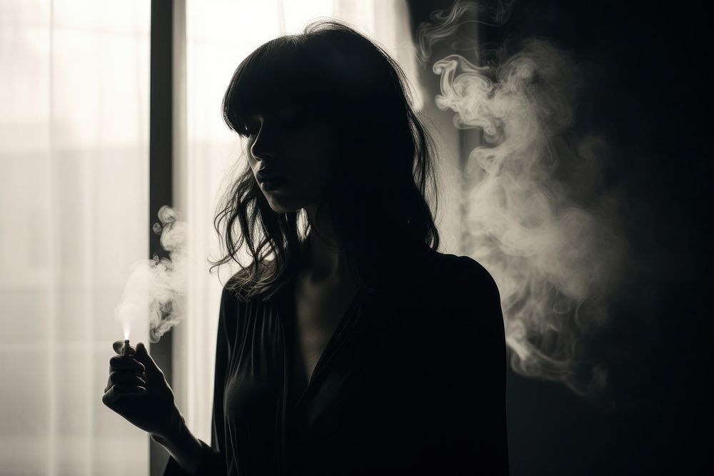 Smoking adult smoke contemplation. AI generated Image by rawpixel.