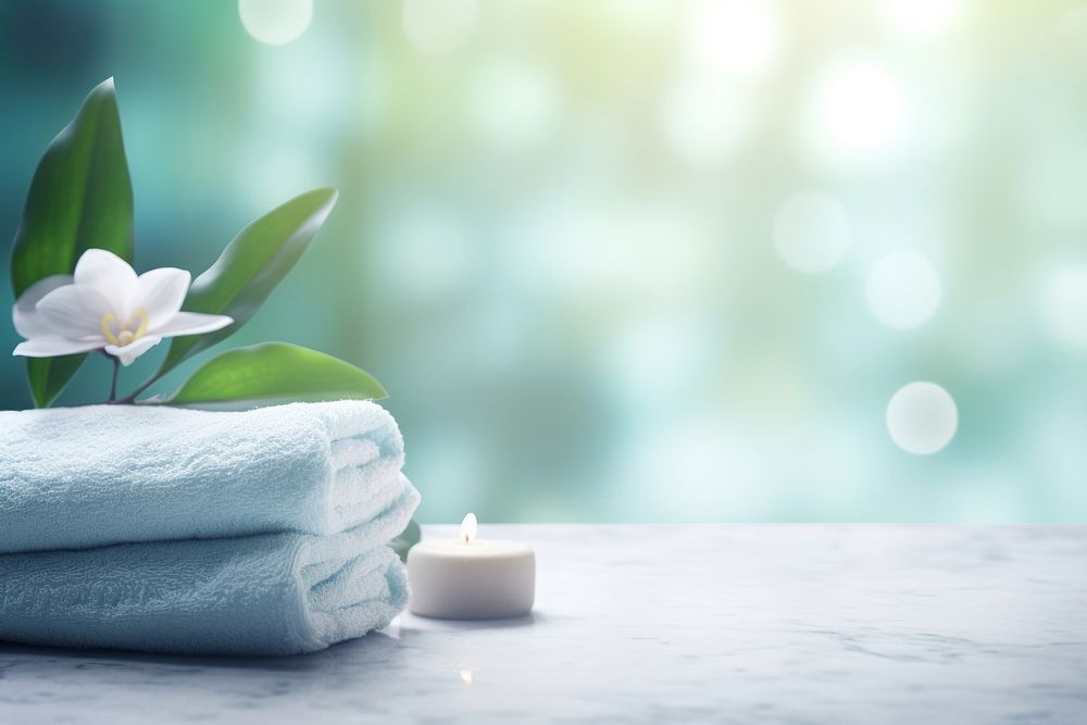 Spa flower plant towel. AI generated Image by rawpixel.