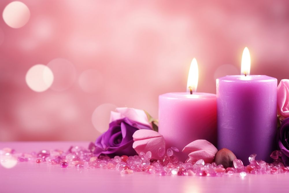 Spa candle flower spirituality. AI generated Image by rawpixel.