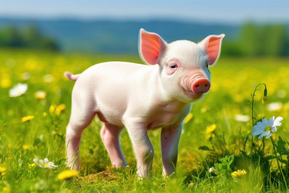 Pig animal mammal agriculture. AI generated Image by rawpixel.