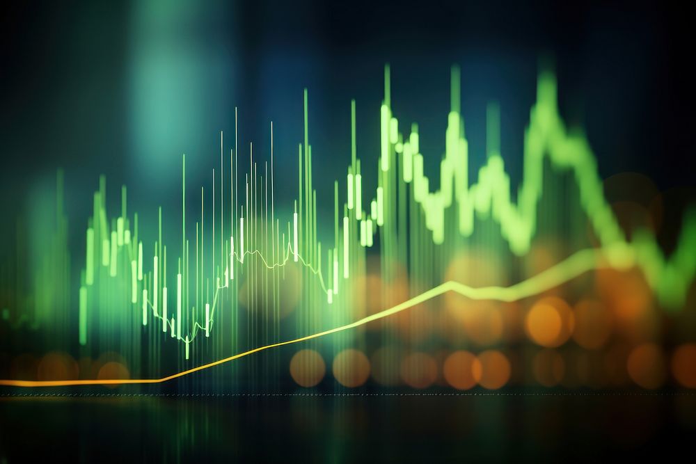 Stock charts backgrounds green graph. AI generated Image by rawpixel.