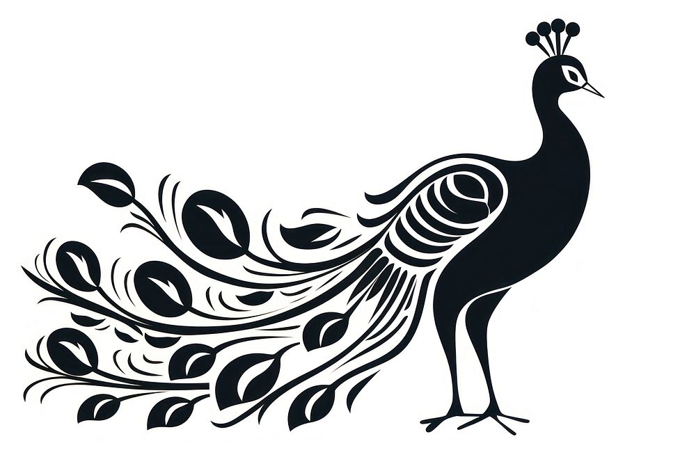 Peacock animal black bird. AI generated Image by rawpixel.