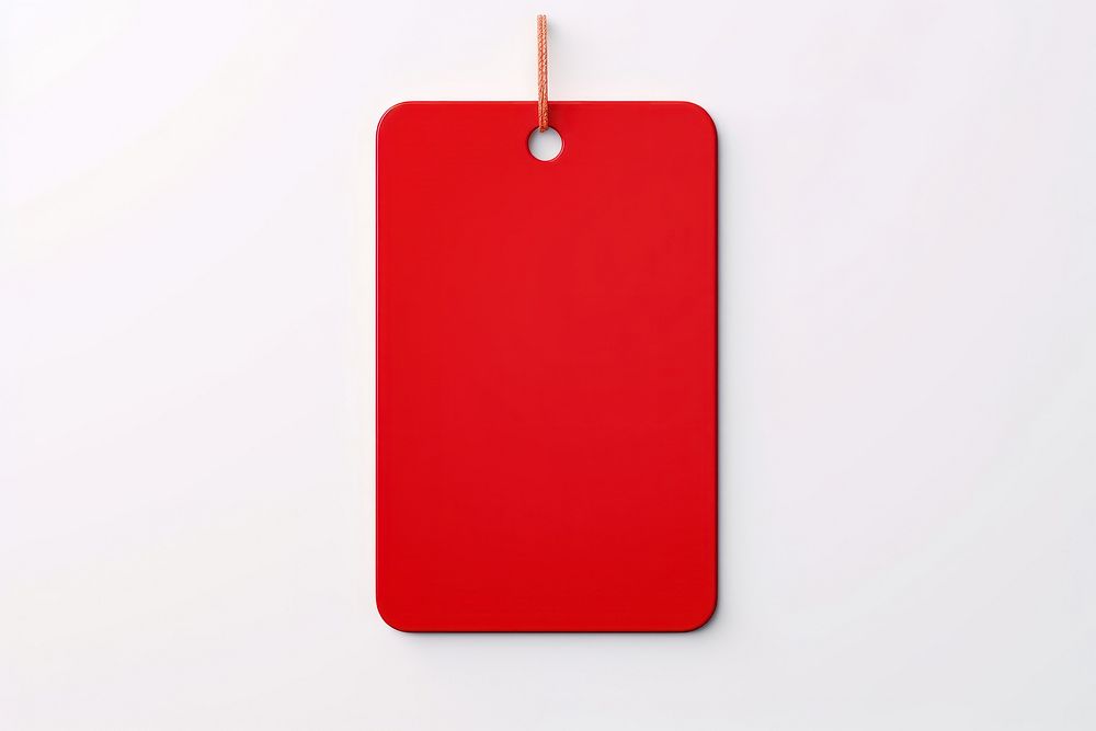Red rectangle shape hanging white background electronics. AI generated Image by rawpixel.