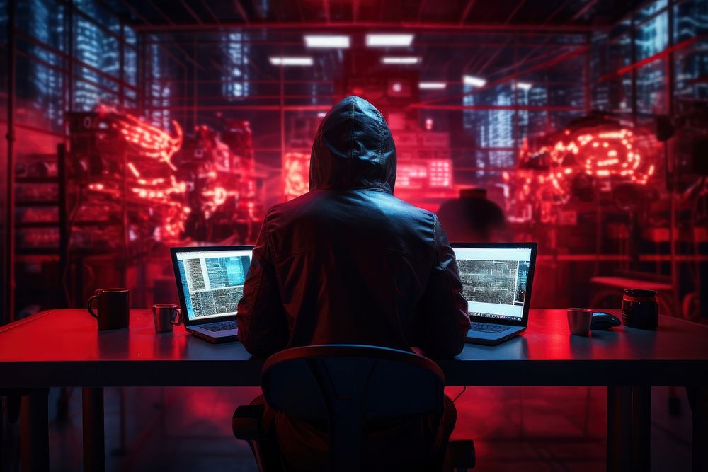 Cybercriminal security computer laptop. AI generated Image by rawpixel.