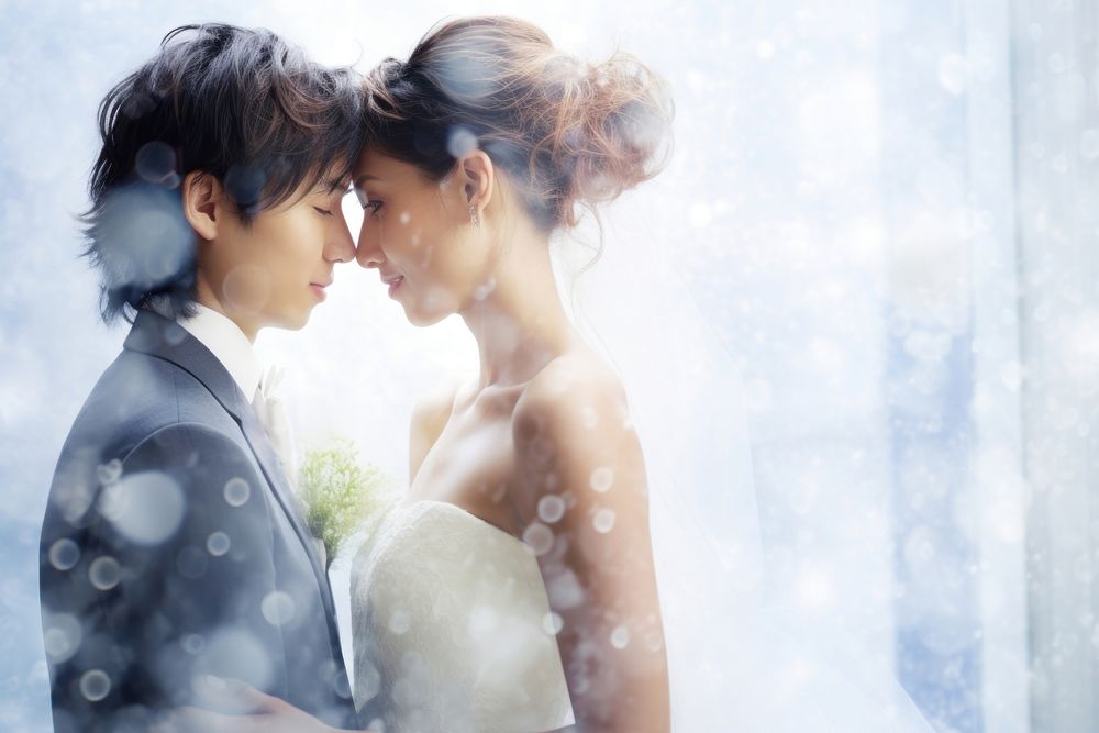 Same-gender marriage portrait fashion wedding. AI generated Image by rawpixel.