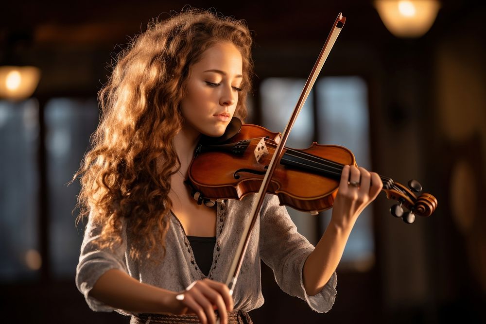 Female student playing violin musician | Premium Photo - rawpixel