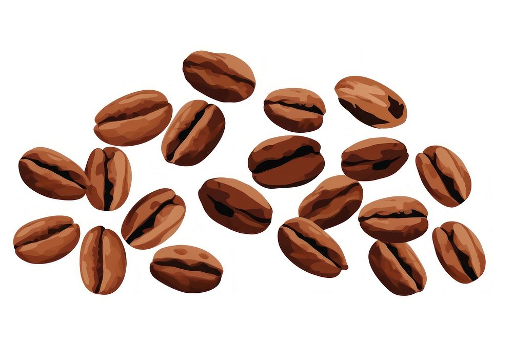 Brown coffee beans food nut white background. AI generated Image by rawpixel.