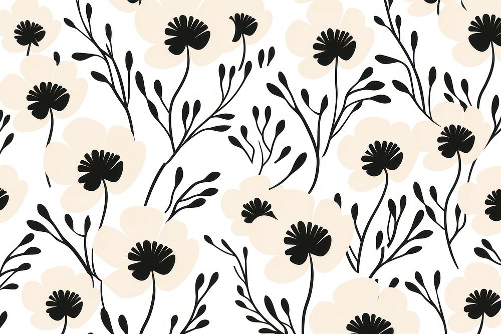 Flower pattern on rectangle shape backgrounds white creativity. AI generated Image by rawpixel.