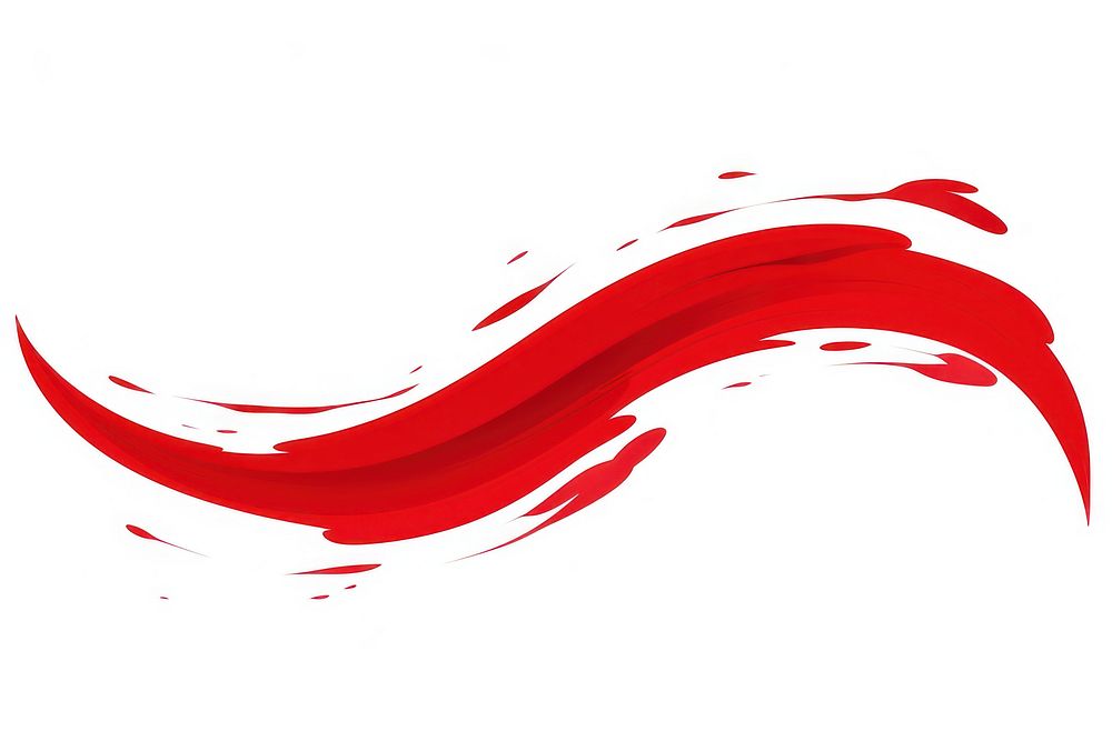 Red doodle line long ink brush shape stroke backgrounds logo white background. AI generated Image by rawpixel.