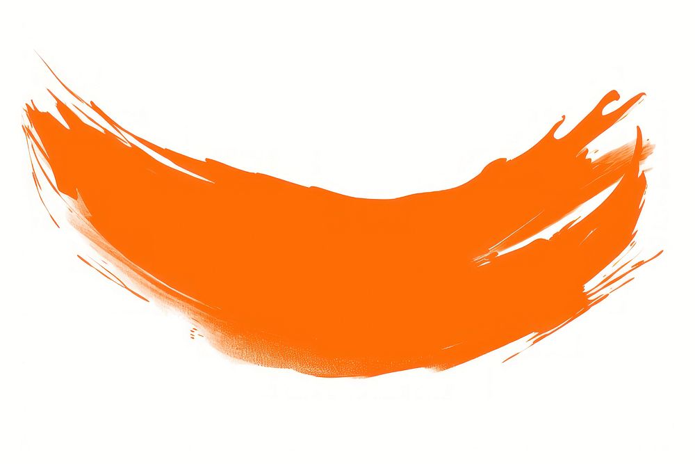 Vibrant orange ink brush shape stroke backgrounds white background splattered. AI generated Image by rawpixel.