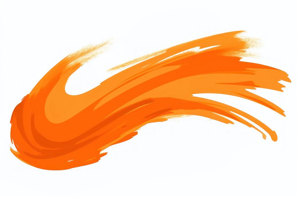 Vibrant orange ink brush shape stroke white background splattered creativity. AI generated Image by rawpixel.