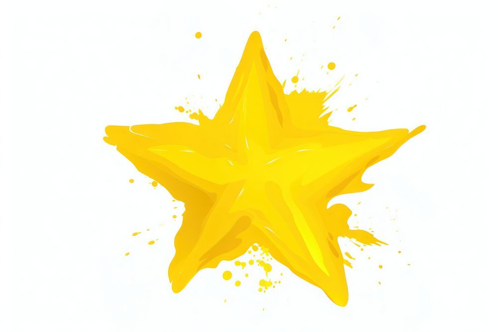 Yellow star symbol white background splattered. AI generated Image by rawpixel.