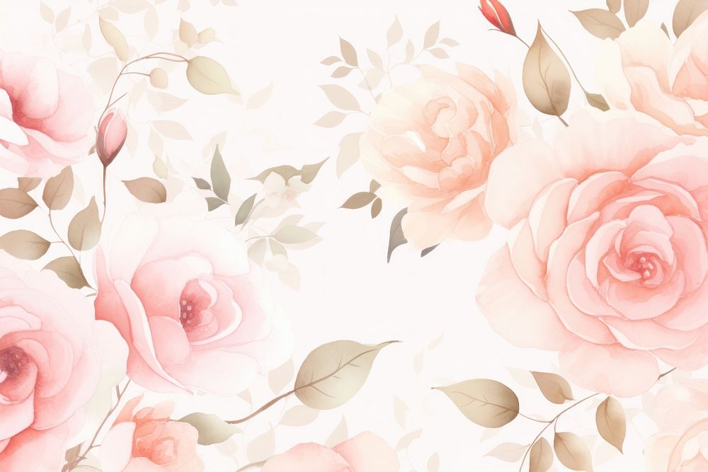 Flower rose pastel pattern backgrounds wallpaper. AI generated Image by rawpixel.