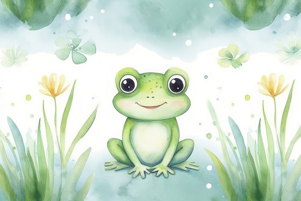 Frog cute amphibian wildlife animal. AI generated Image by rawpixel.