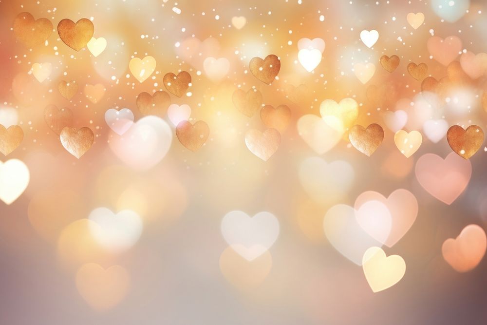 Heart pattern bokeh effect background backgrounds gold illuminated. AI generated Image by rawpixel.