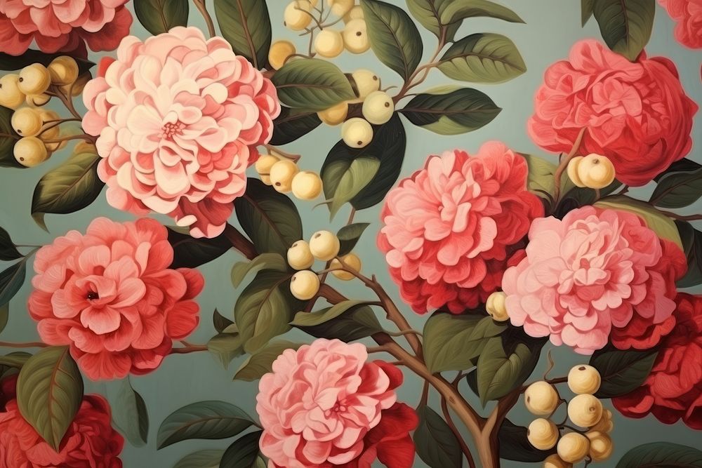 Vintage flowers painting backgrounds wallpaper. 