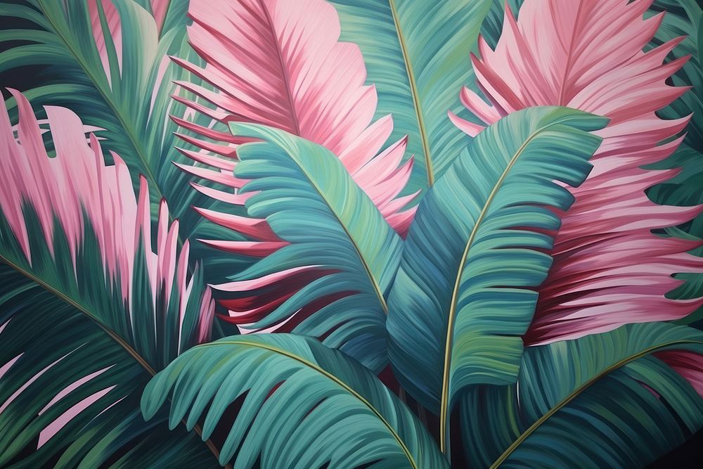 Palm leaf backgrounds outdoors painting. 