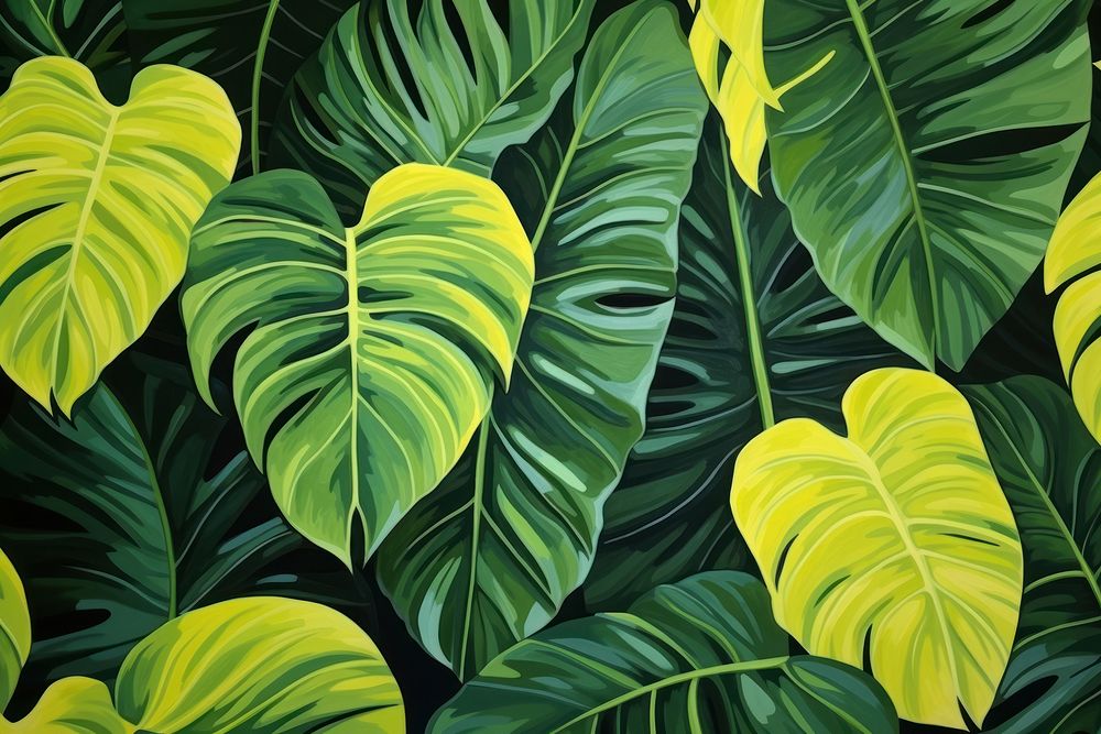 Monstera leaf backgrounds outdoors nature. AI generated Image by rawpixel.