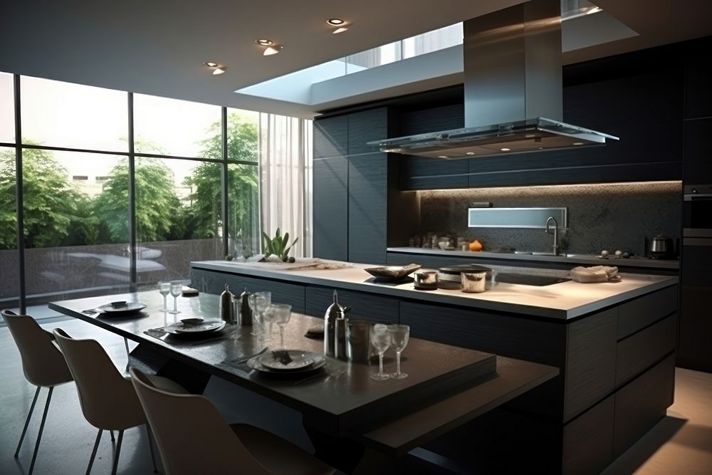 Modern kitchen interior design architecture furniture building. AI generated Image by rawpixel.