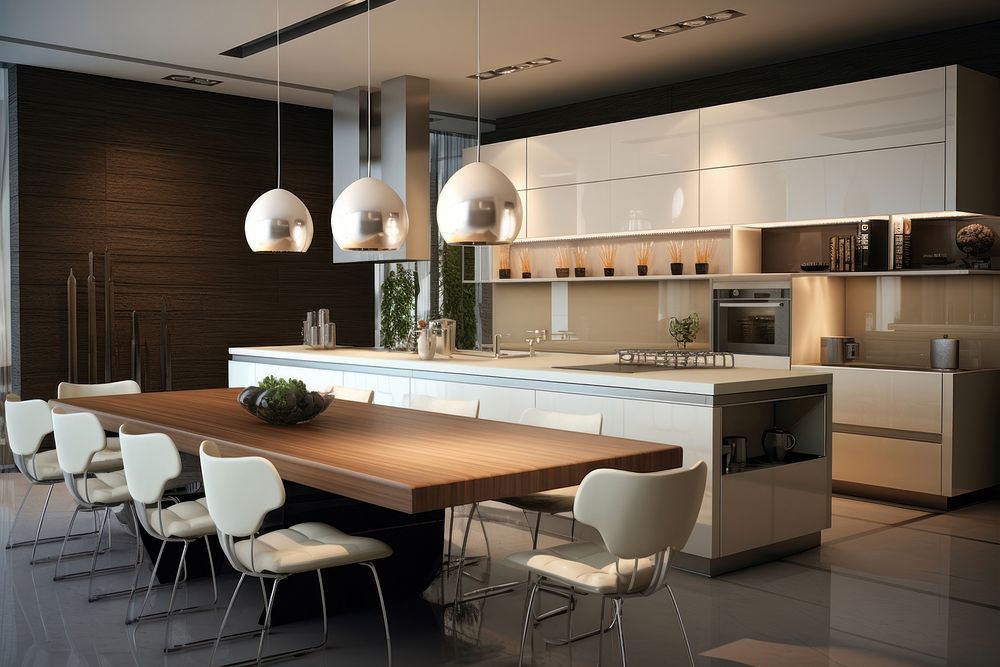 Modern kitchen interior design architecture furniture building. 