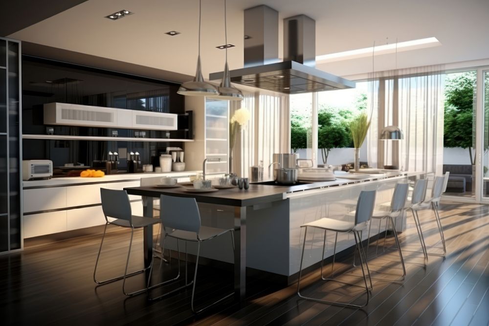 Modern kitchen interior design architecture furniture building. AI generated Image by rawpixel.
