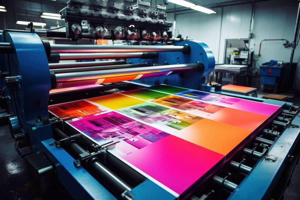 Printing press manufacturing machine factory. AI generated Image by rawpixel.