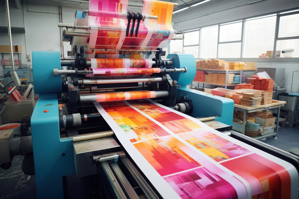 Printing press manufacturing machine factory. AI generated Image by rawpixel.