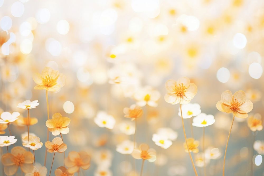 Minimal flowers shape pattern bokeh effect background backgrounds outdoors blossom. AI generated Image by rawpixel.