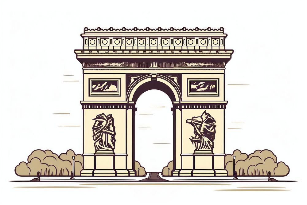 Arc de Triomphe architecture gate representation. AI generated Image by rawpixel.
