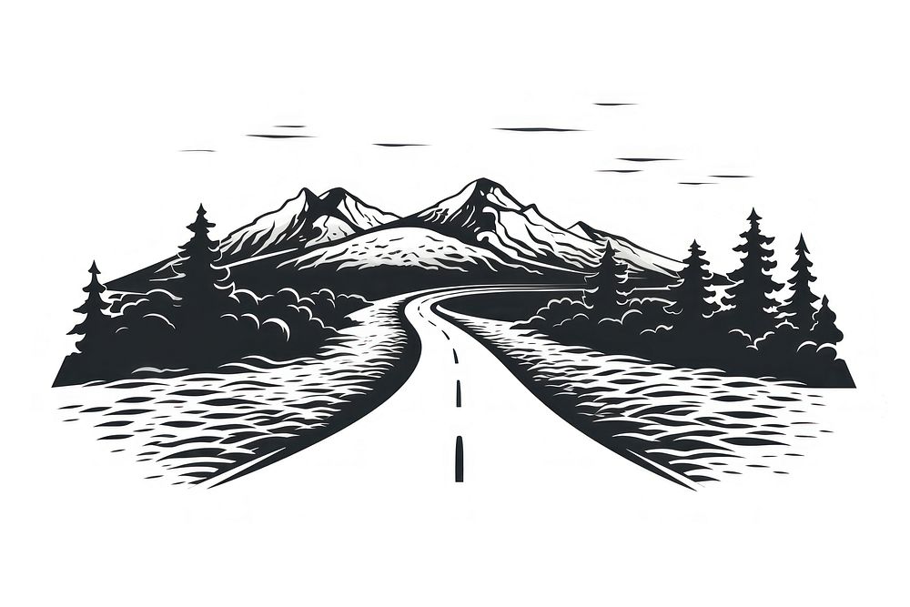 Road drawing sketch art. AI generated Image by rawpixel.