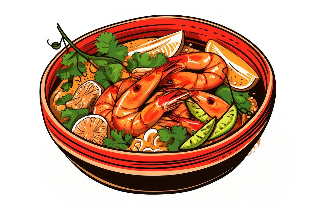 Tom yum kung seafood shrimp meal. AI generated Image by rawpixel.