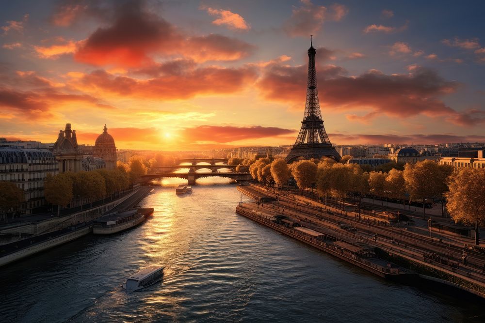 Paris city architecture landscape. AI generated Image by rawpixel.