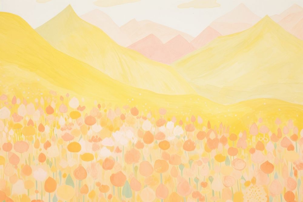 Aesthetic mountain flower background painting backgrounds outdoors. AI generated Image by rawpixel.