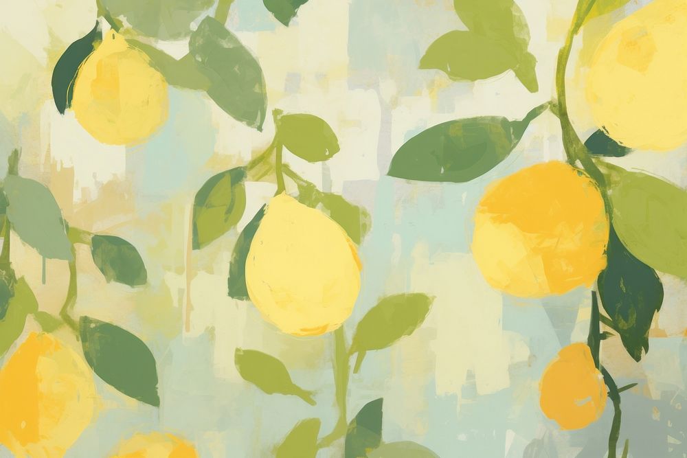 Aesthetic lemons background backgrounds painting fruit. 