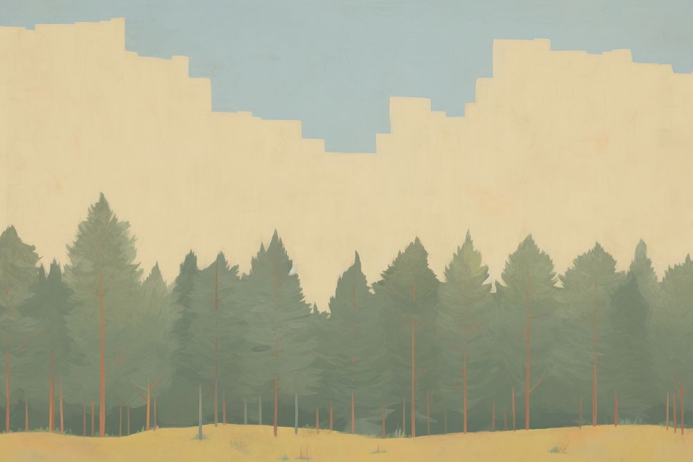 Aesthetic pine tree background painting backgrounds outdoors. AI generated Image by rawpixel.