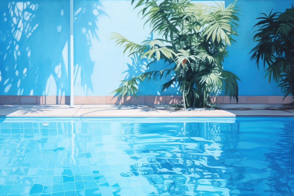 Aesthetic swimming pool background outdoors summer nature. AI generated Image by rawpixel.