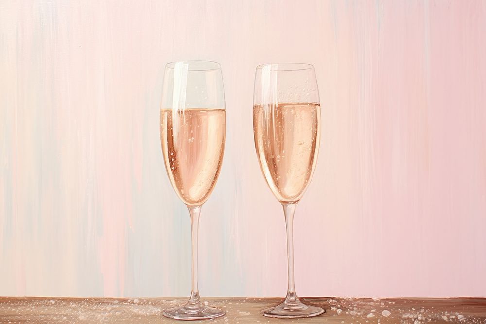 Aesthetic 2 champagne glasses background Free Photo Illustration rawpixel