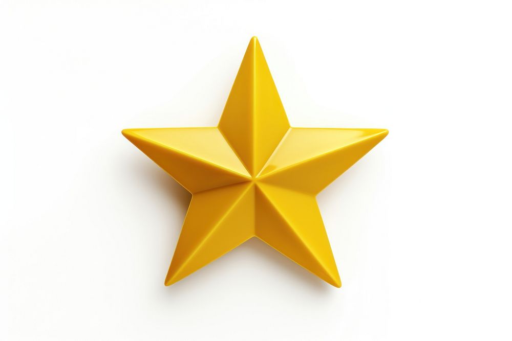 3d render yellow star symbol white background simplicity. AI generated Image by rawpixel.